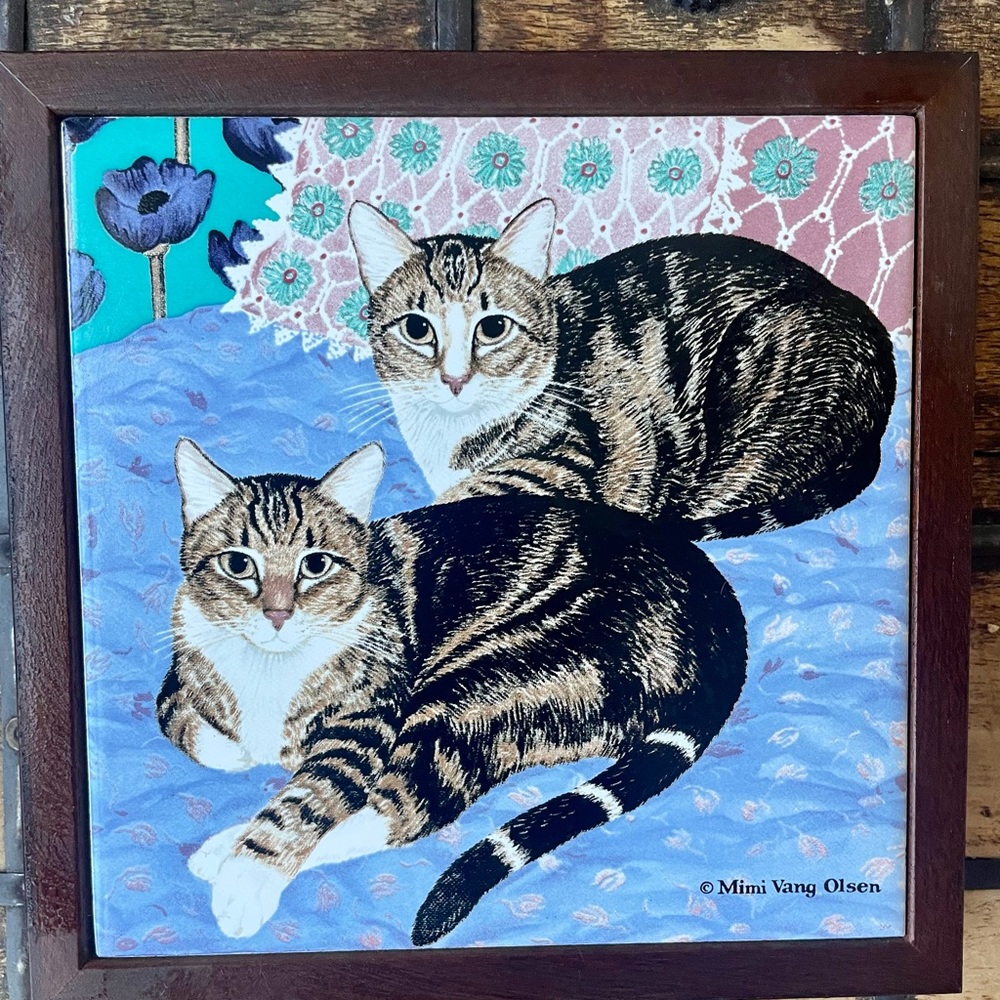 Vintage 2 Cats Trivet By Mimi Vang Olsen | AVON Collection